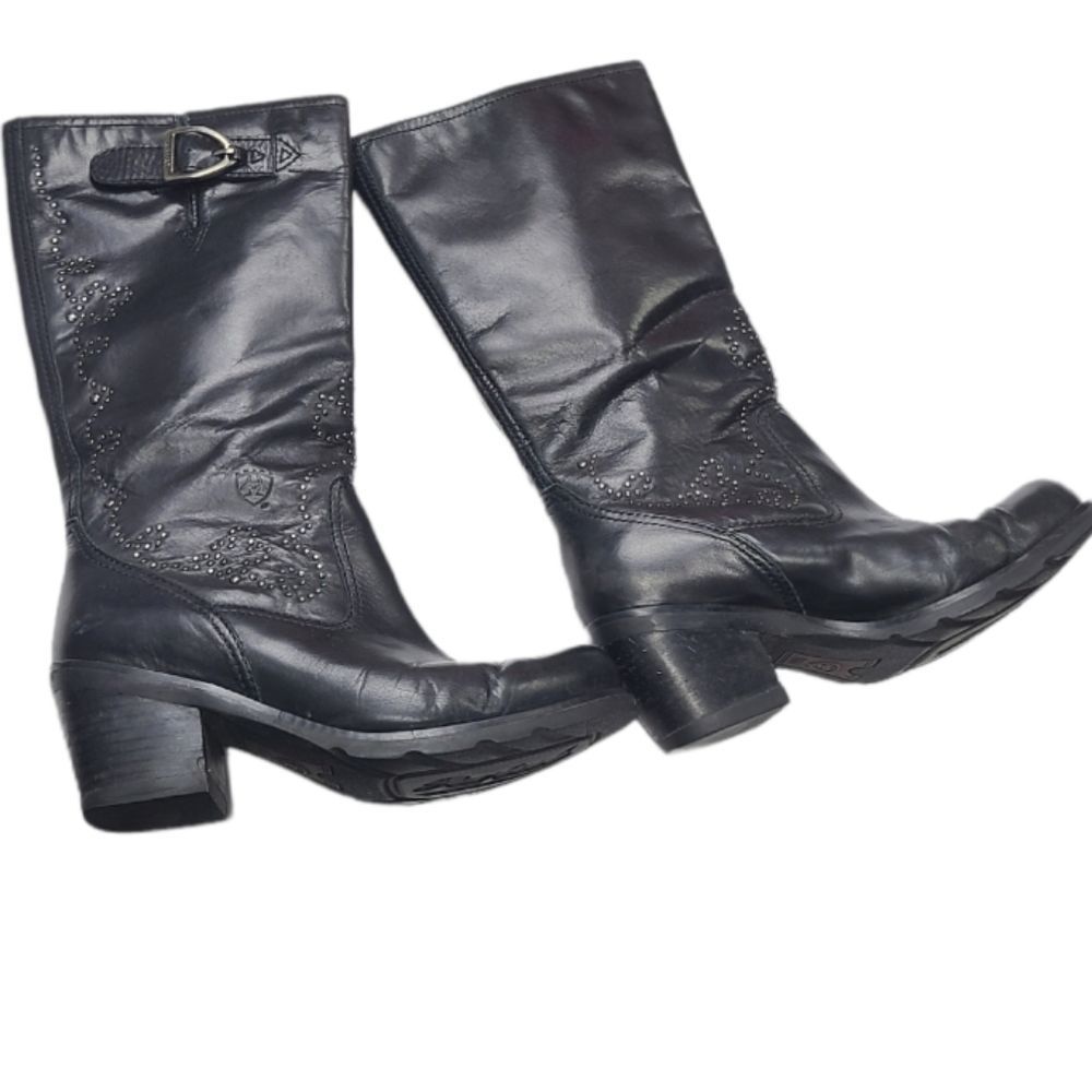 Ariat Women's Western Silver Studded Black Tall Boots Size 6.5B, fit more like 6 - Picture 4 of 12